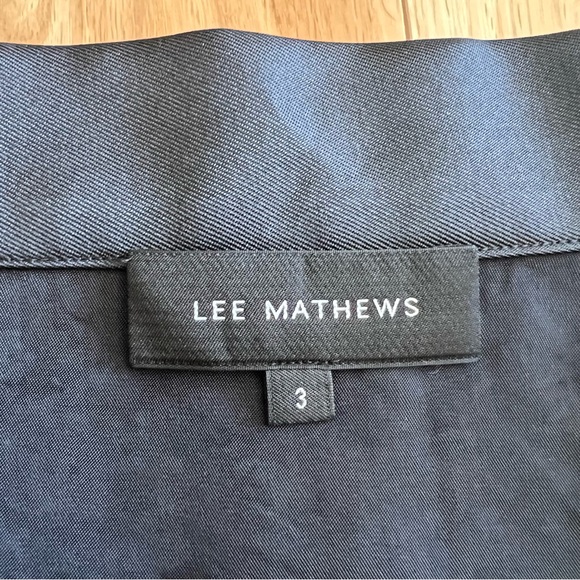 Lee Mathews Penny Black Wrap Mini Skirt Button Closure Pockets Size US 8 - Picture 5 of 8